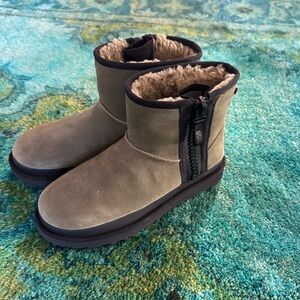 UGG Olive Suede Boots with Shearling